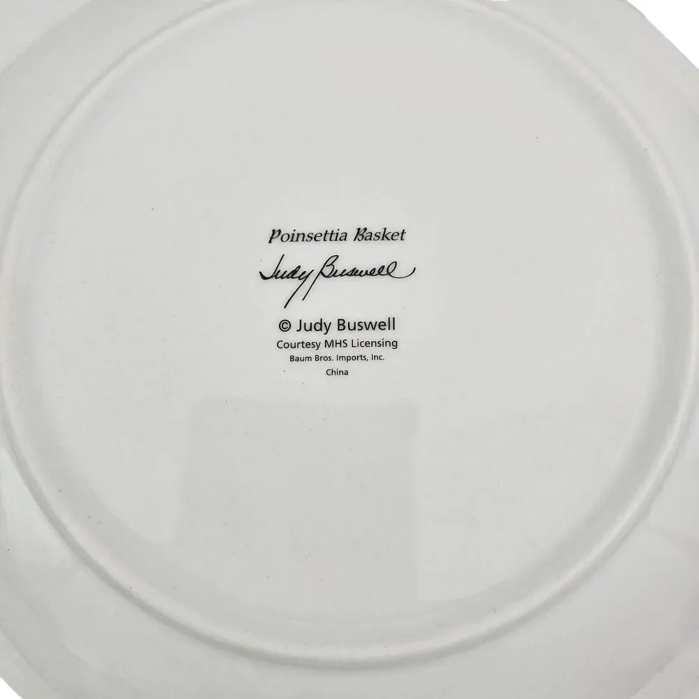 Formalities Baum Bros Poinsettia Basket Salad Dessert Luncheon Plates – Set of 4
